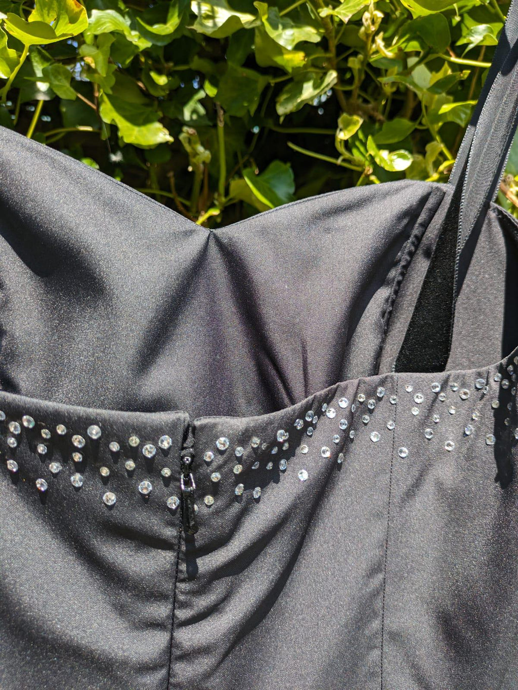 Black Corset Cocktail Dress: Velvet Straps, A-Line Skirt