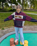 Upcycled Color Block Hoodie, Leopard New York Patchwork Pullover, Eco-Friendly Streetwear