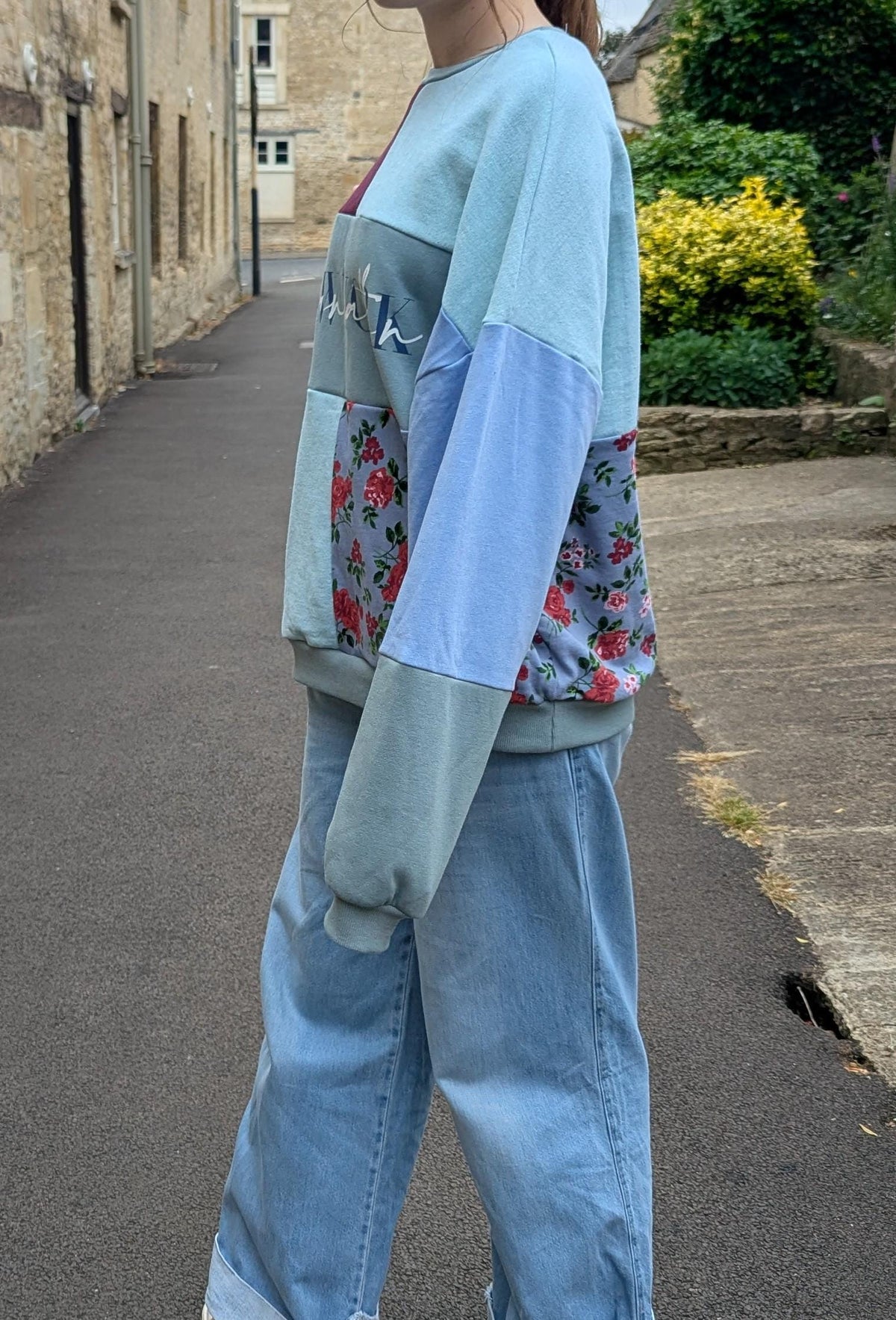 Upcycled Color Block Hoodie, Sustainable Patchwork Sweatshirt, Manhattan Streetwear Pullover