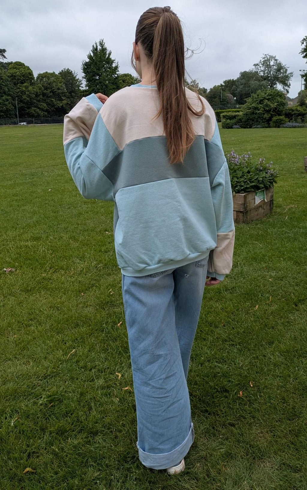 Upcycled Patchwork Hoodie, Color Block Sweatshirt, Sustainable Streetwear, One-of-a-Kind Pullover