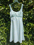 Light green midi dress, Elegant summer dress with beads UK 12